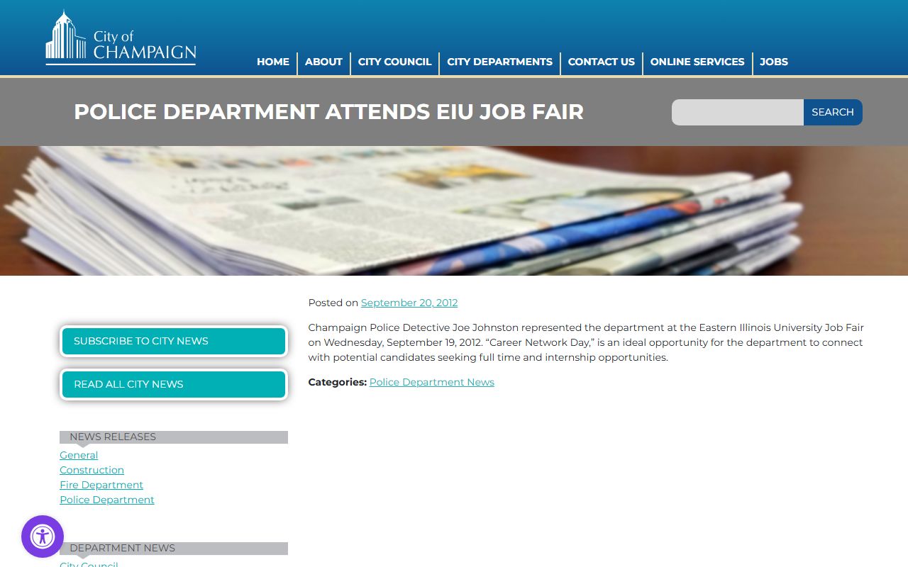 Champaign Police Department website for booking release information