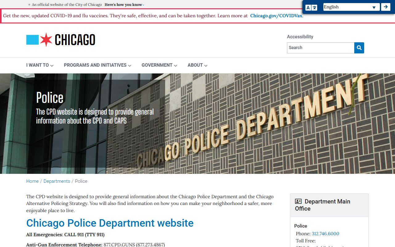 Chicago Police Department resource page for booking release FOIA requests