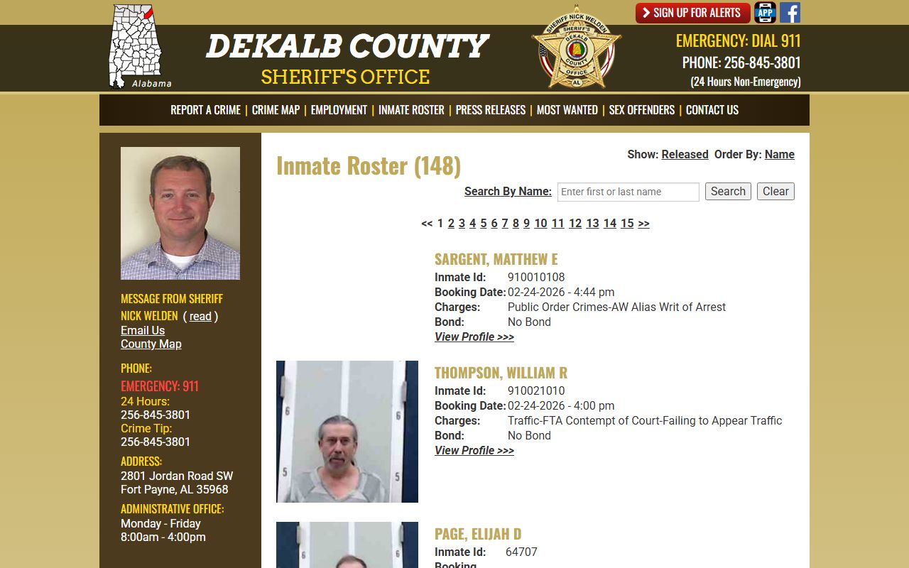 DeKalb County current inmate roster for booking releases