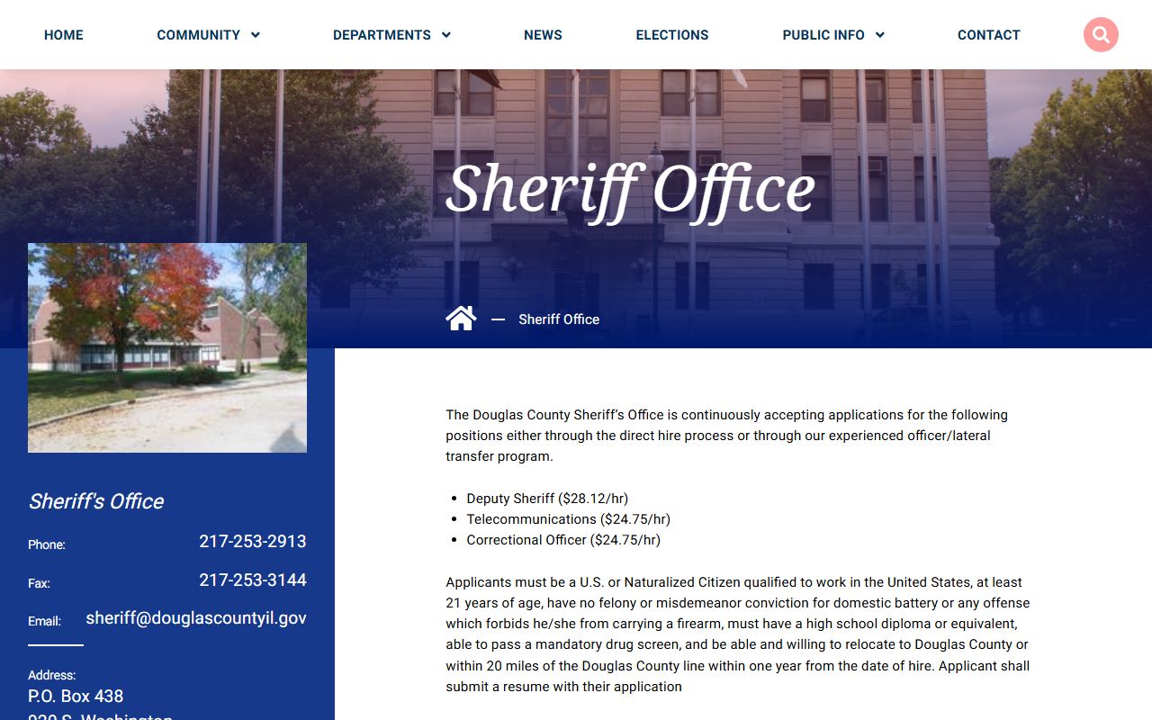 Douglas County Sheriff website for booking release information