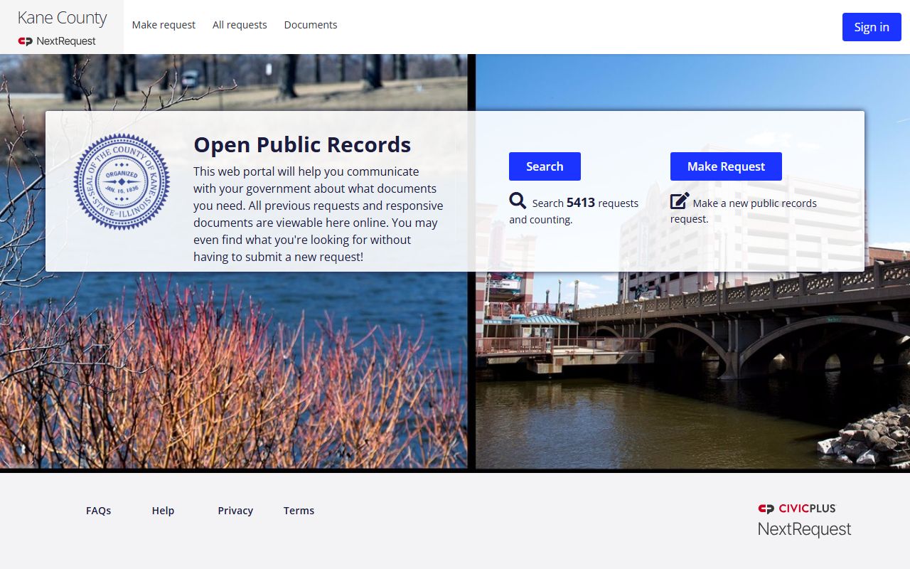 Kane County NextRequest open records portal