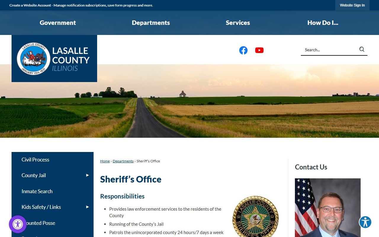 LaSalle County Sheriff's Office website for booking releases