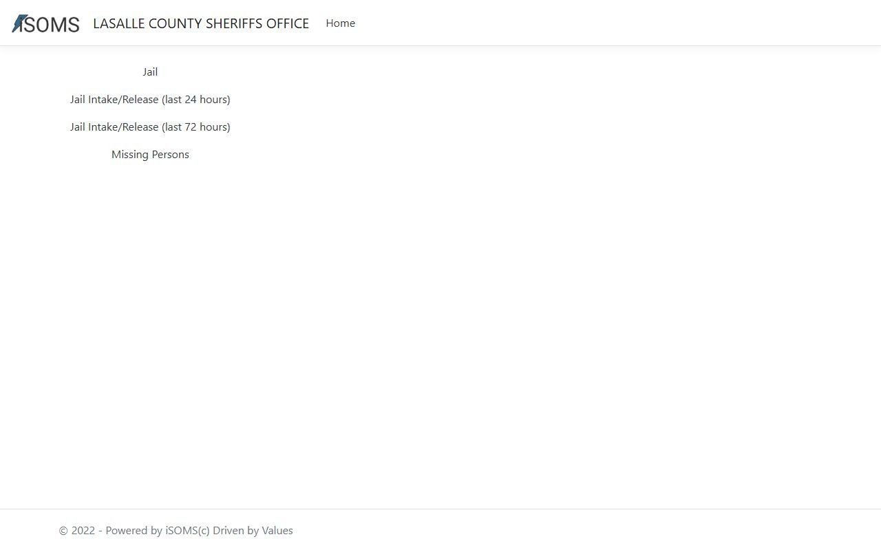 LaSalle County iSOMS jail portal showing booking releases