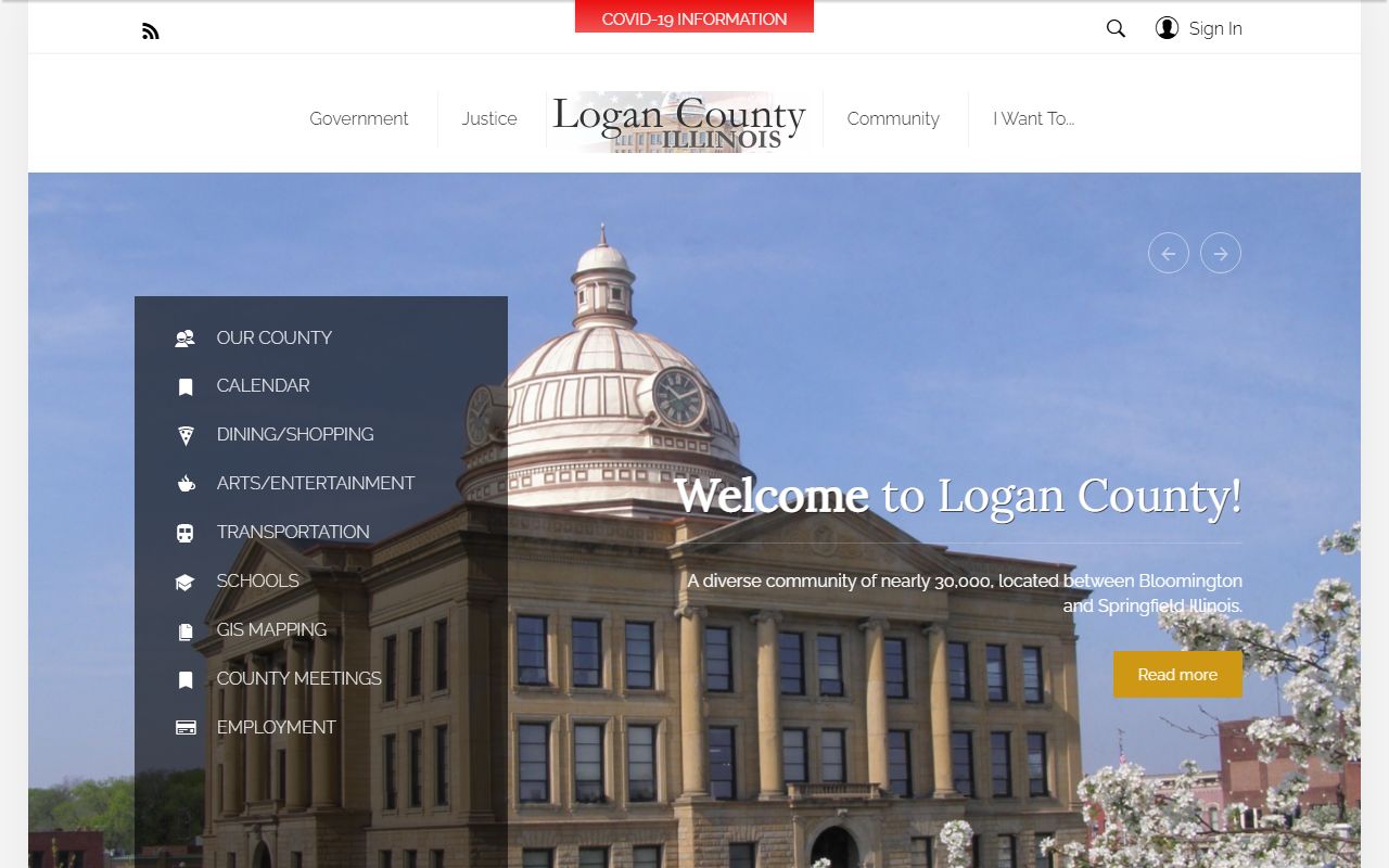 Logan County government website with Sheriff's Office resources