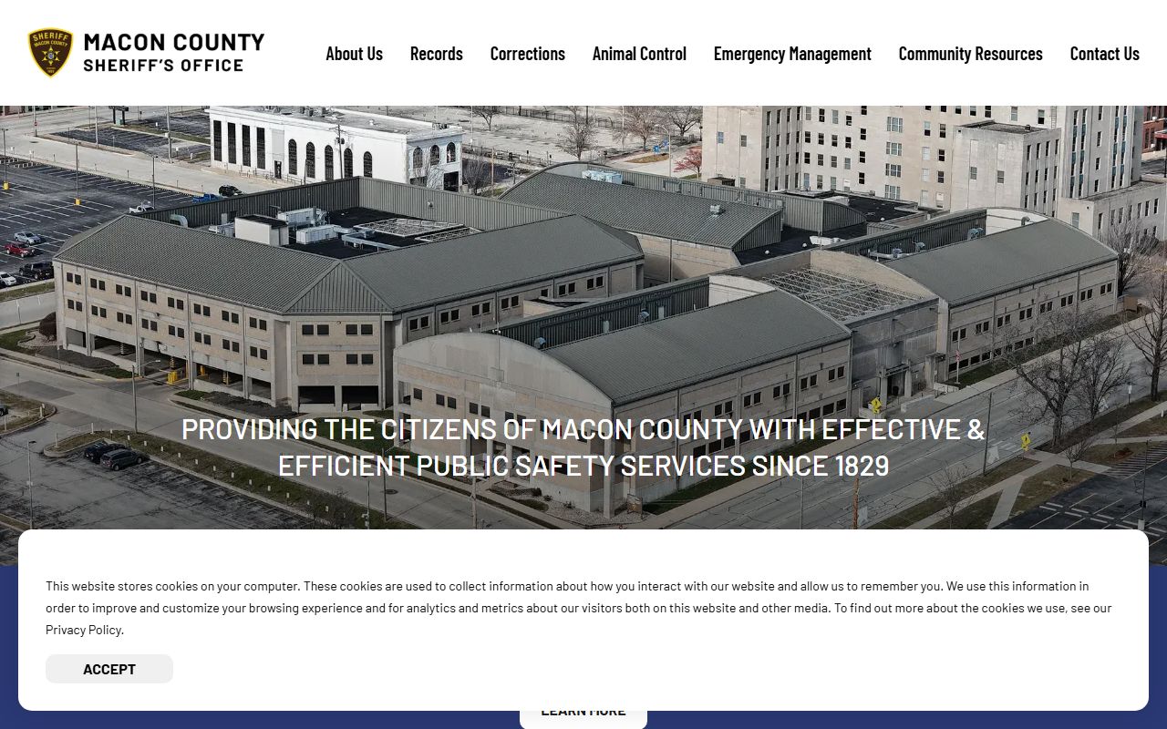 Macon County Sheriff's Office website for booking releases