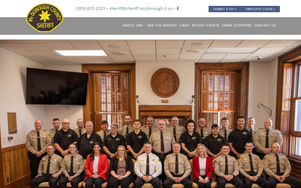 McDonough County Sheriff website for booking release records