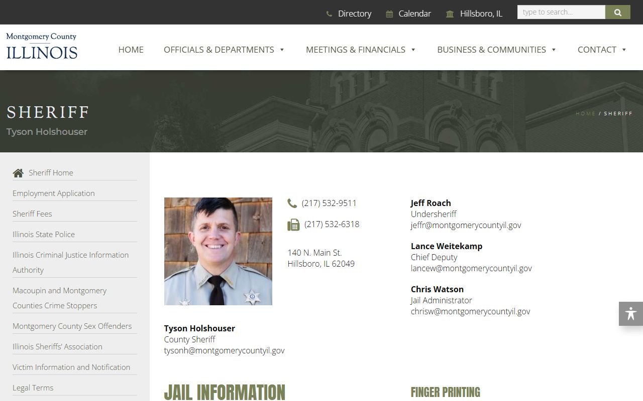 Montgomery County Sheriff's Office website for booking release information