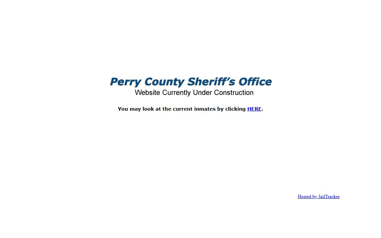 Perry County jail records page for booking release searches