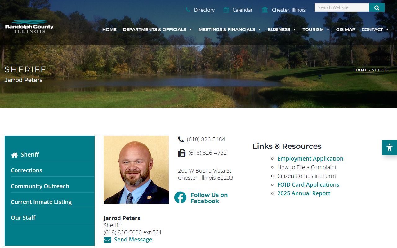 Randolph County Sheriff website for booking release records