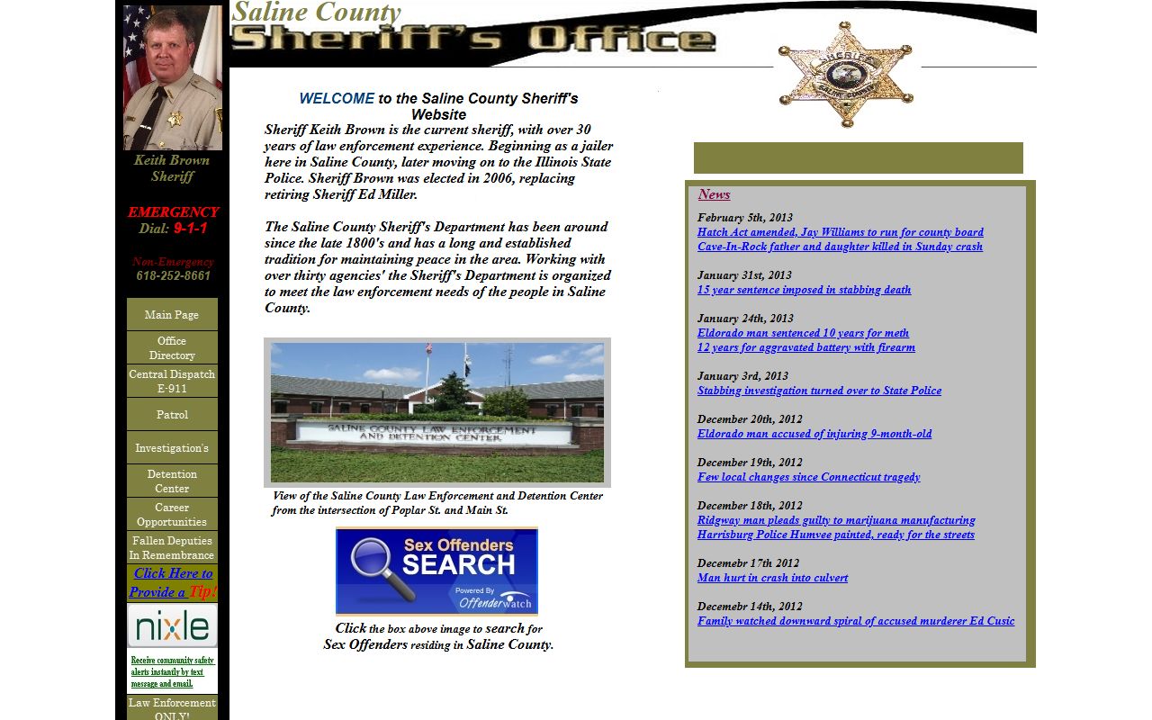 Saline County Sheriff website for booking release records