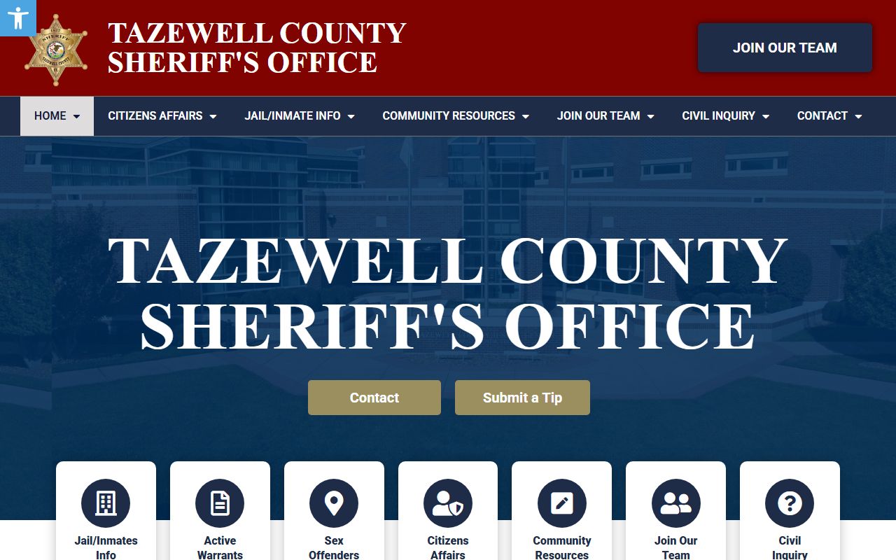 Tazewell County Sheriff's Office website for booking releases