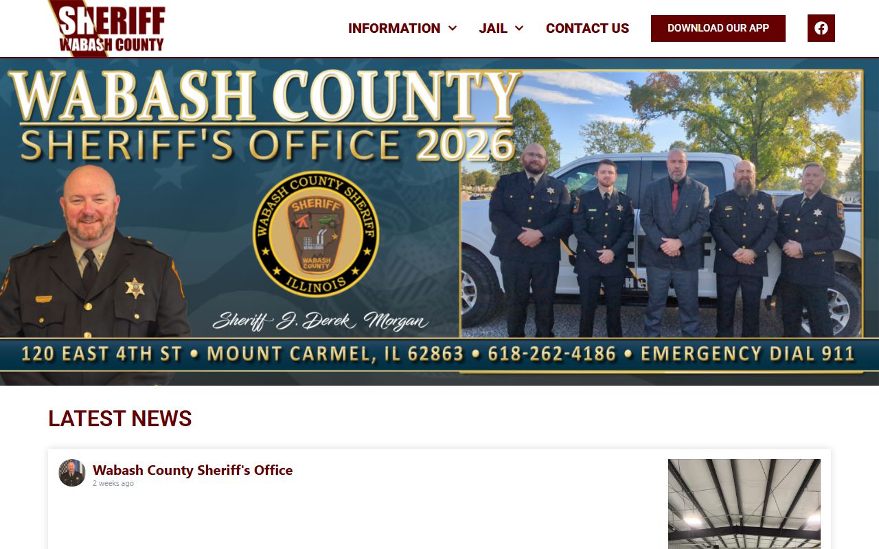 Wabash County Sheriff's Office website for booking release information