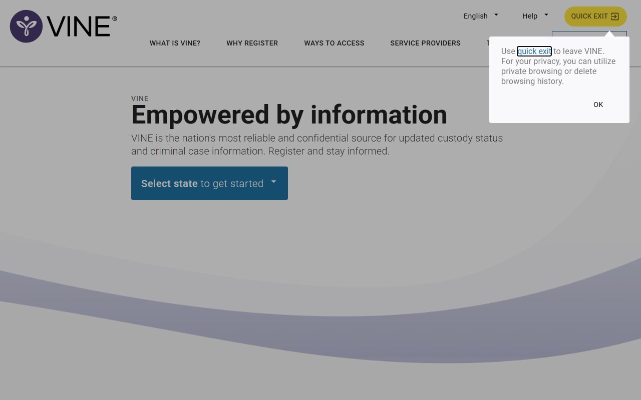 VINELink nationwide search for Illinois booking releases